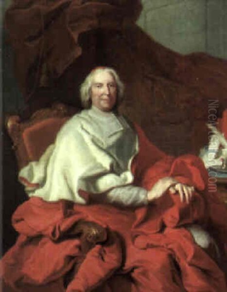 Portrait Of Cardinal Fleury (1653-1743) Oil Painting by Hyacinthe Rigaud