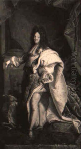 Portrait De Louis Xiv En Tenue De Sacre Oil Painting by Hyacinthe Rigaud