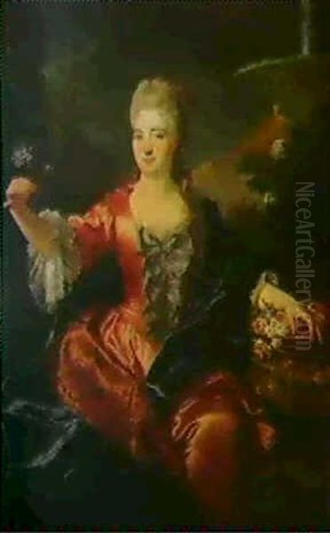 Portrait Presume De Madame De La Mesangere [&]     Portrait Presume Du President De La Mesangere Oil Painting by Hyacinthe Rigaud