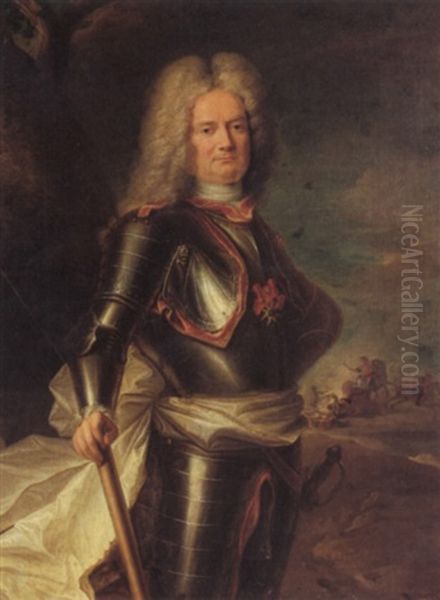 Portrait Of A Knight Of The Royal And Military Order Of     St. Louis Oil Painting by Hyacinthe Rigaud