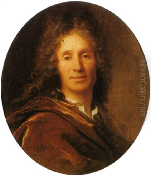 Portrait Of A Gentleman Possibly A Self Portrait Oil Painting by Hyacinthe Rigaud