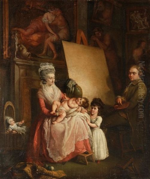 Autoportrait D'artiste Avec Sa Famille Oil Painting by John Francis Rigaud