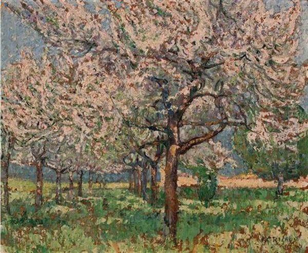 Trees In Blossom Oil Painting by Pierre Gaston Rigaud