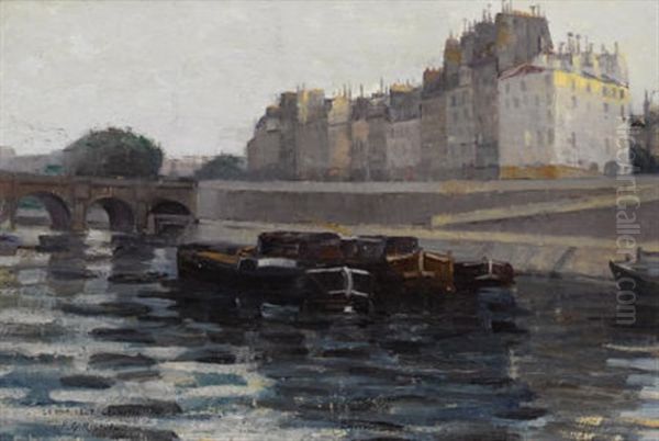 Le Pont Neuf 4h. Matin, Juin Oil Painting by Pierre Gaston Rigaud