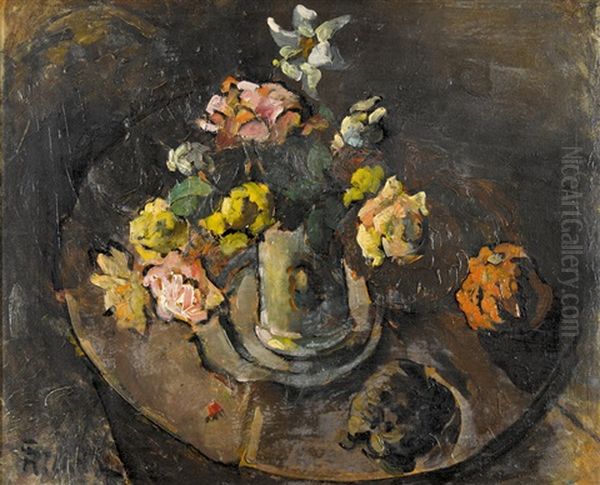 Stillleben Mit Blumen In Einer Vase Oil Painting by Sigismund Righini