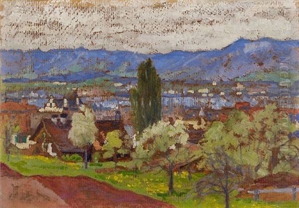 Blick Vom Adlisberg Uber Den Zurichsee Zum Albis by Sigismund Righini