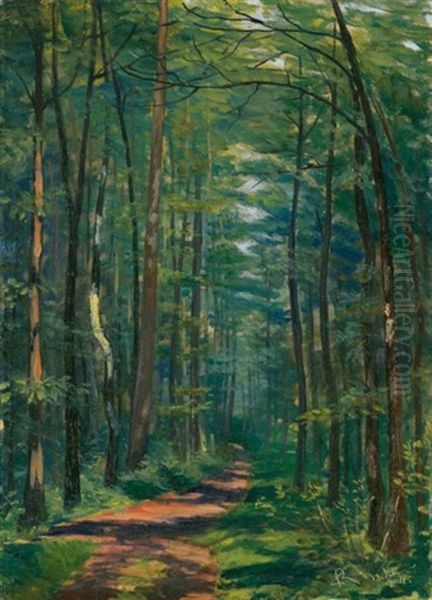 Wald Bei Oberlunkhofen (woods At Oberlunkhofen) Oil Painting by Sigismund Righini