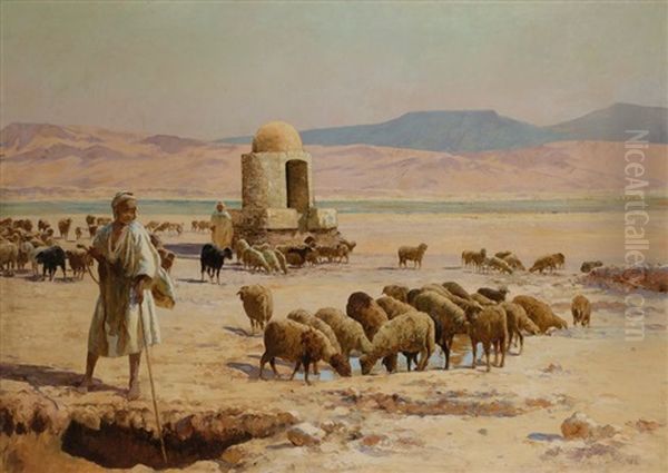 Paysage Orientaliste Oil Painting by Albert Gabriel Rigolot