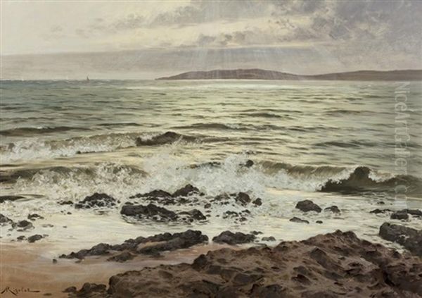 Bord De Mer, La Regate Au Loin Oil Painting by Albert Gabriel Rigolot