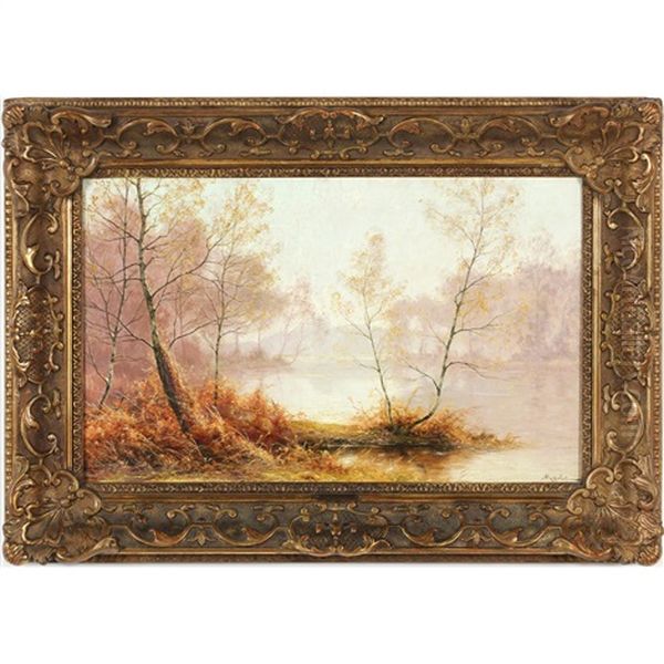 Autumn Landscape Oil Painting by Albert Gabriel Rigolot