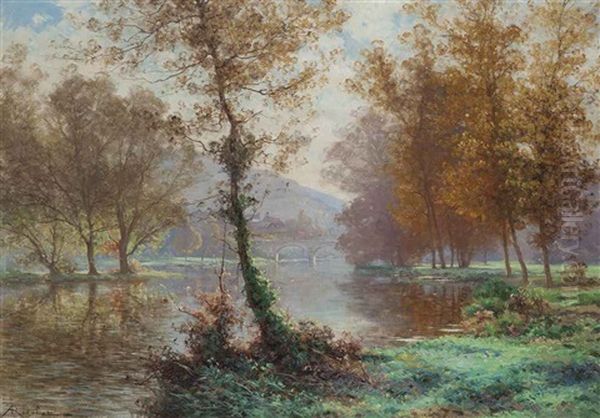 A Quiet Stretch Of The River Oil Painting by Albert Gabriel Rigolot