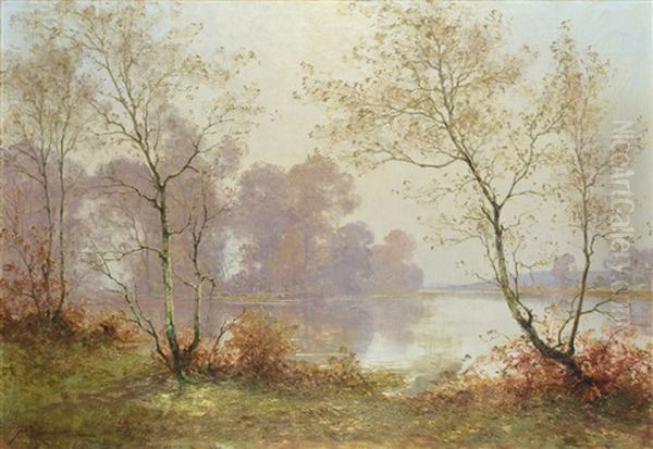 Paisaje Con Lago Oil Painting by Albert Gabriel Rigolot