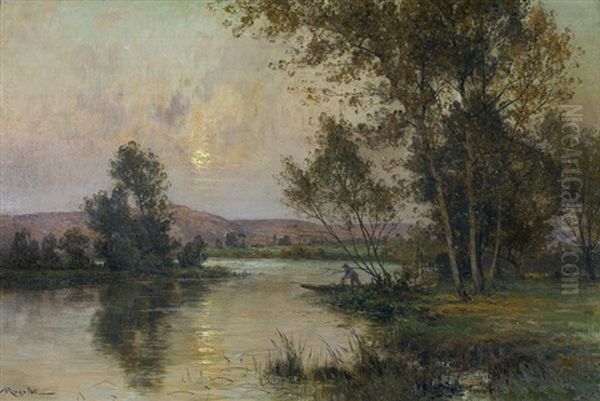 Flusslandschaft In Der Normandie Oil Painting by Albert Gabriel Rigolot