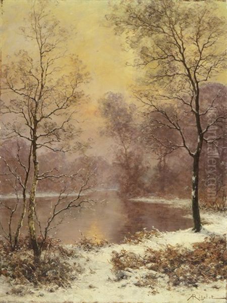 Winter (+ Herbst; Pair) Oil Painting by Albert Gabriel Rigolot