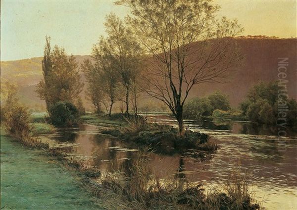 Flusslandschaft Oil Painting by Albert Gabriel Rigolot