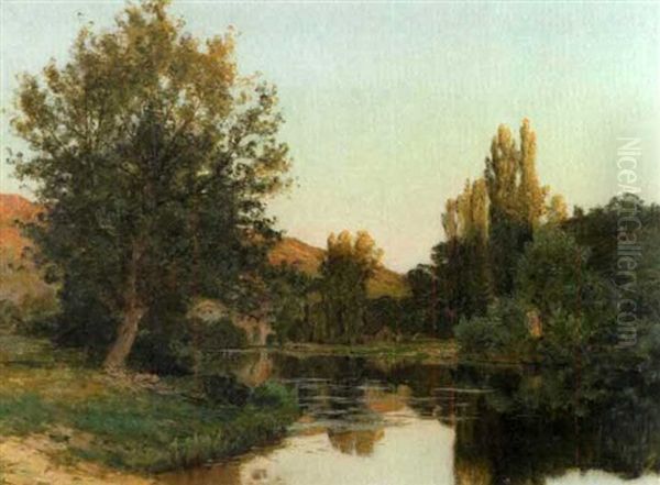 Bords De La Riviere A Chateauneuf Oil Painting by Albert Gabriel Rigolot