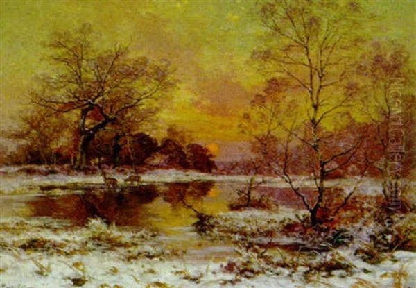 Winterlandschaft Oil Painting by Albert Gabriel Rigolot