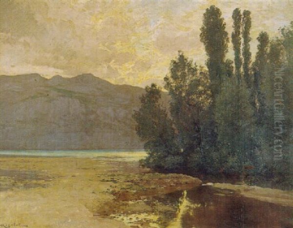 Le Lac Du Bourget En Savoie Oil Painting by Albert Gabriel Rigolot