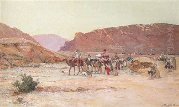 Le Cortege De La Mariee Oil Painting by Albert Gabriel Rigolot