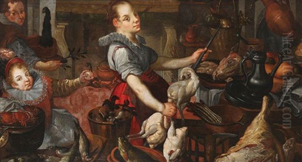 Interieur De Cuisine Oil Painting by Pieter Cornelisz van Rijck