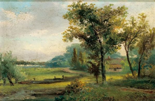 Landschaft Mit Bauernhaus Oil Painting by Hermanus Jan Hendrik Rijkelijkhuysen