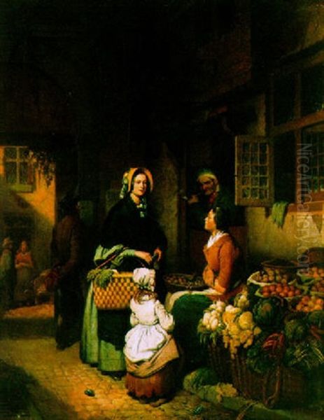 A Fruitseller By An Inn Oil Painting by Willem Rikkers