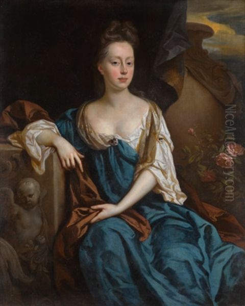 Lady Alice Brownlow Nee Sherard (1659-1721), Three-quarter-length Oil Painting by John Riley