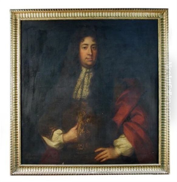 Portrait Of Sir Marmaduke Dayrell (d.1712) Of Shudy Camps, Cambridgeshire Oil Painting by John Riley