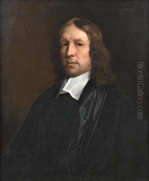 Portrait Of John Nicolas In Clerical Robes by John Riley