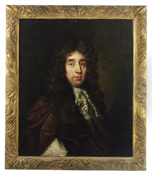 Portrait Of A Gentleman (charles Le Brun?) Oil Painting by John Riley