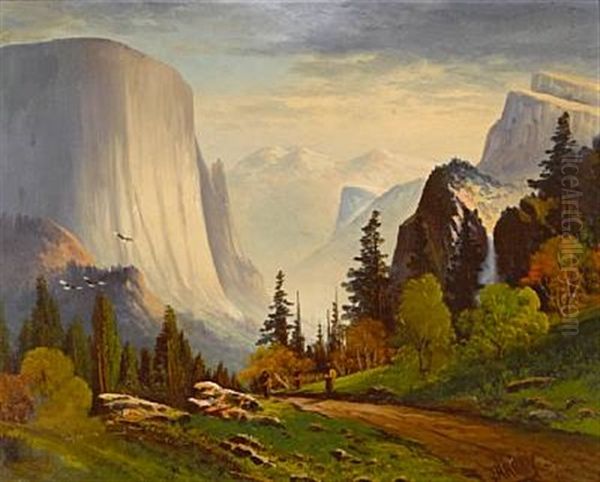 Yosemite Valley Oil Painting by Joseph Henry Riley