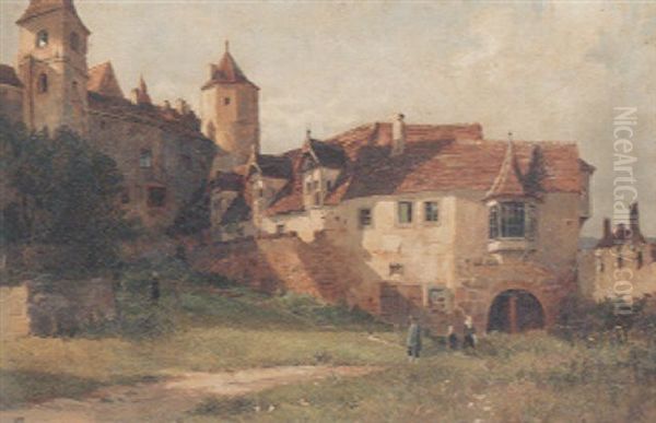 An Old German Stronghold Oil Painting by Alexander Wallace Rimington