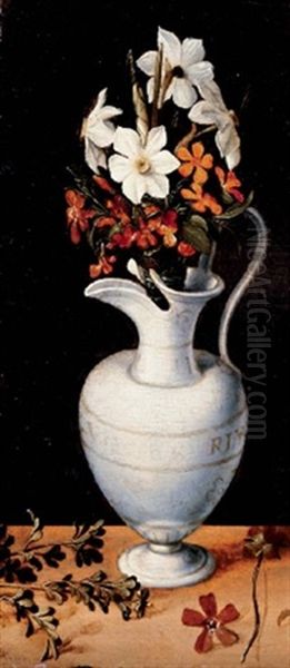 Flowers In A Vase Oil Painting by Ludger Tom Ring the Younger