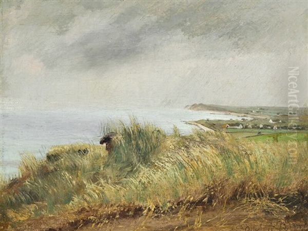 View From Spodsbjerg Over The Fjord Oil Painting by Laurits Andersen Ring