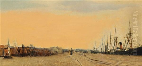 A View From Gasvaerkshavnen In Copenhagen by Laurits Andersen Ring