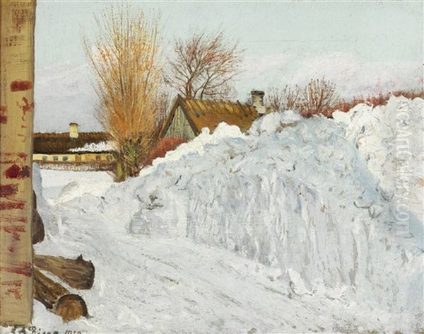 The Big Snow Drift Oil Painting by Laurits Andersen Ring