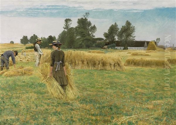 Harvest Time, Ladyegnen Oil Painting by Laurits Andersen Ring