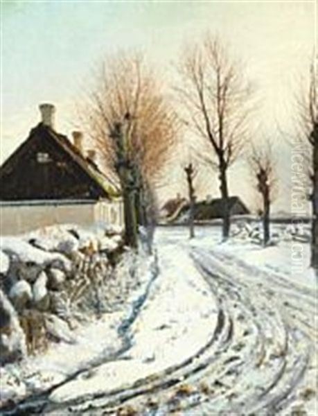 Winter Day In Baldersbronde Oil Painting by Laurits Andersen Ring