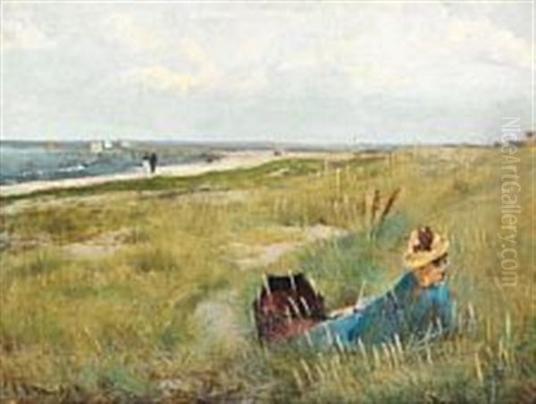 Hornbaek Beach Oil Painting by Laurits Andersen Ring