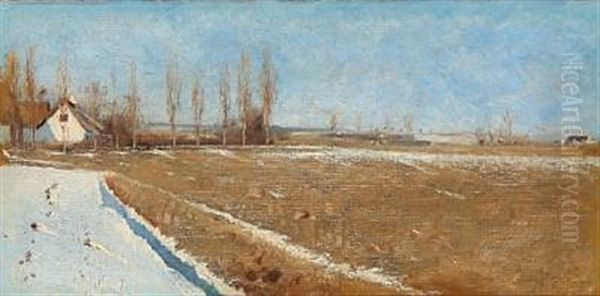 Winter Landscape Oil Painting by Laurits Andersen Ring