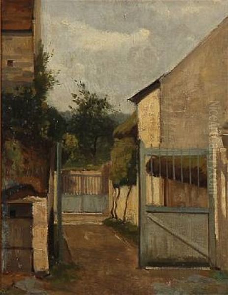 An Italian Courtyard Oil Painting by Laurits Andersen Ring