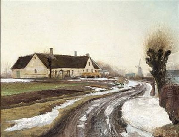 Vinter. Solskin Oil Painting by Laurits Andersen Ring