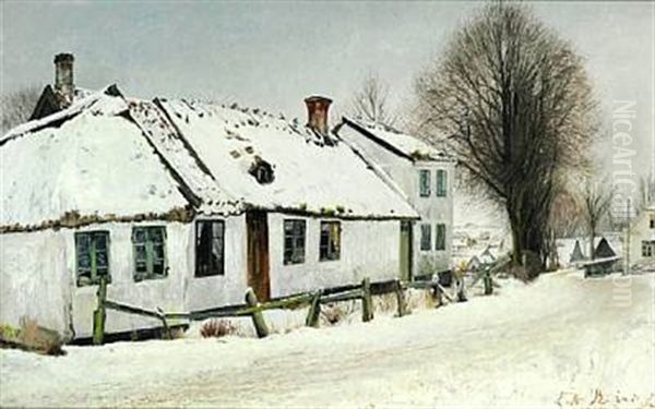 Winter Day In St. Jorgensbjerg Oil Painting by Laurits Andersen Ring