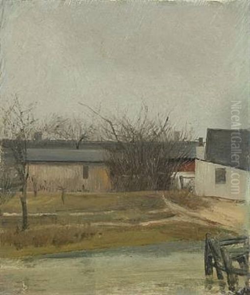 Bag Udhusene Oil Painting by Laurits Andersen Ring