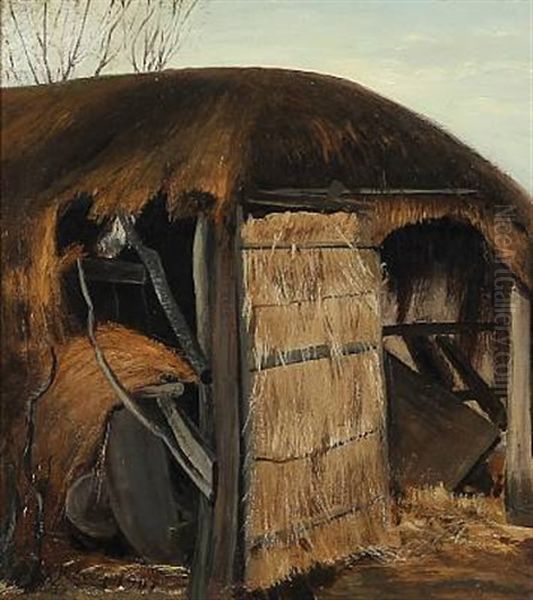 Gammelt Udhus (old House) Oil Painting by Laurits Andersen Ring