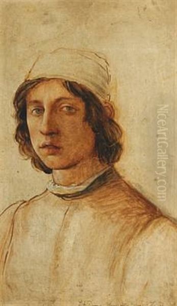 Filippo Lippi Self-portrait (after Filippo Lippi) Oil Painting by Laurits Andersen Ring