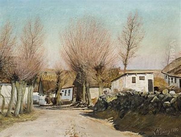 Foraarslandskab Ved Vadsby I Sengelose Sogn (spring Landscape Near Vadsby In Sengelose Parish) Oil Painting by Laurits Andersen Ring