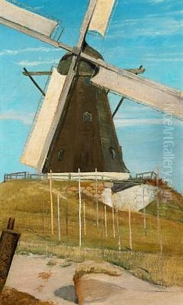 Mollebakken Og Mollen Ved Karrebaeksminde Oil Painting by Laurits Andersen Ring