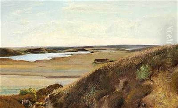 Jydsk Hedelandskab. Motiv Fra Bryrup I Aarhus Amt Oil Painting by Laurits Andersen Ring