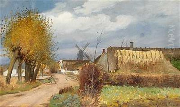 Vej Gennem Landsbyen. Vadsby Oil Painting by Laurits Andersen Ring